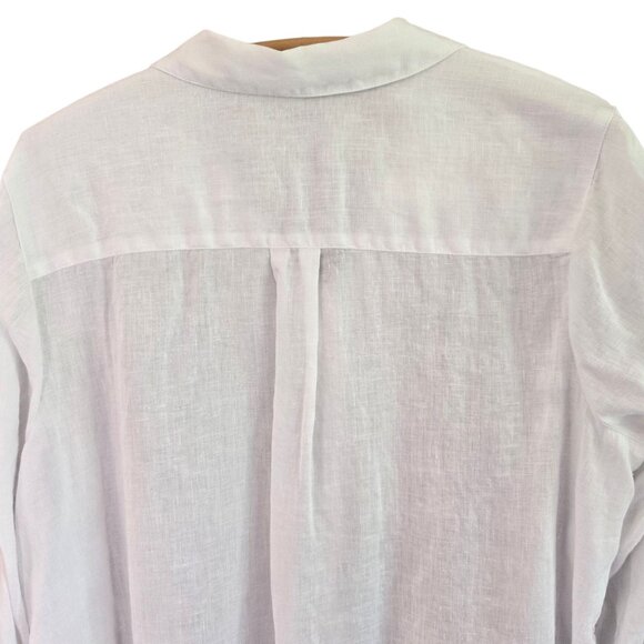 J.Jill Love Linen Womens White Button-Down Shirt Long Sleeve Lightweight 2X - Picture 4 of 9